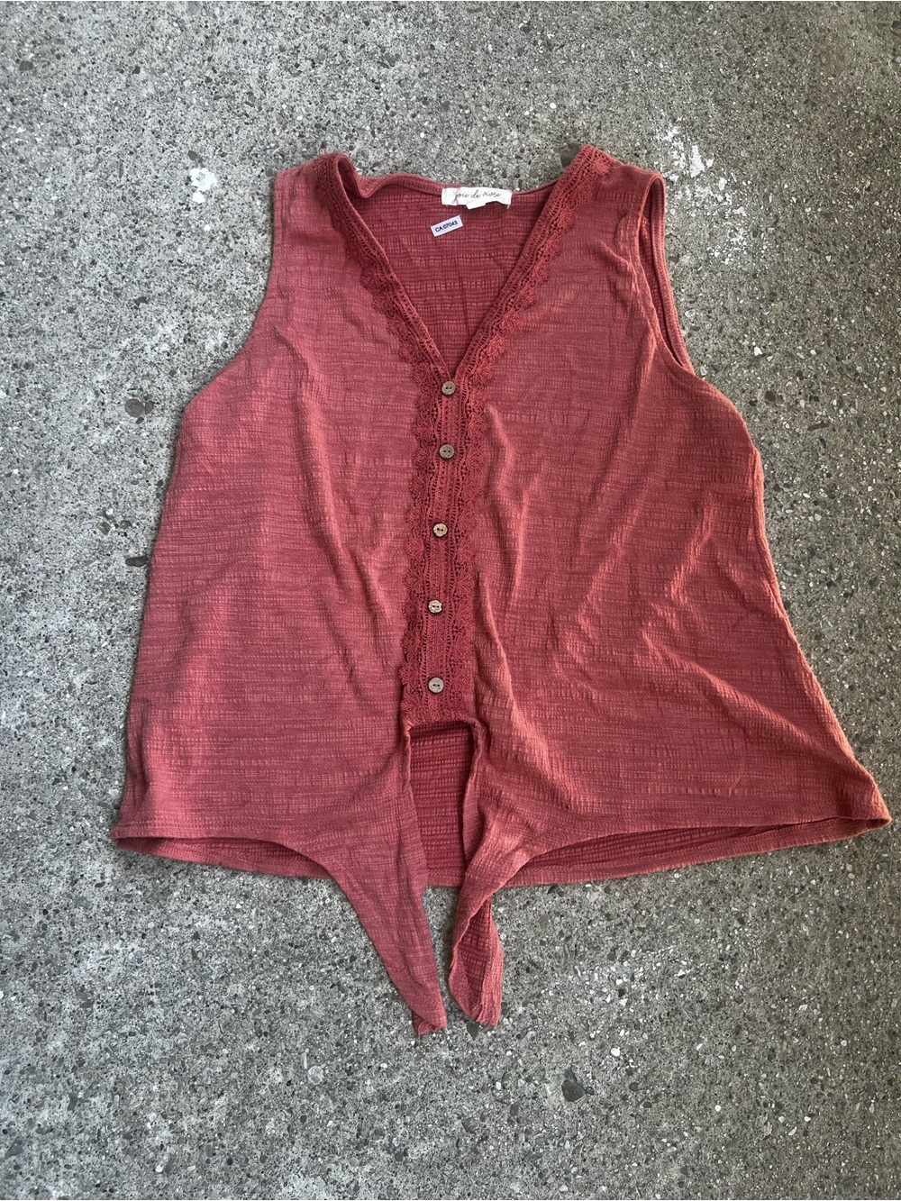 Sleeveless Tie-Front Women’s Top in Rust